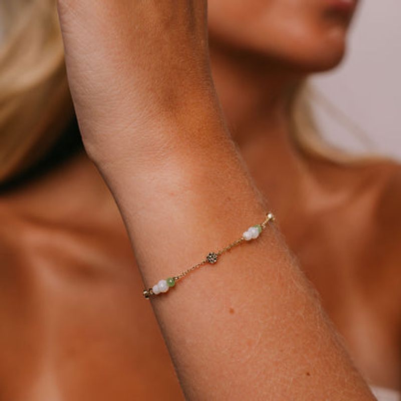 Fairy armbånd i forgylt 925 sølv med stener