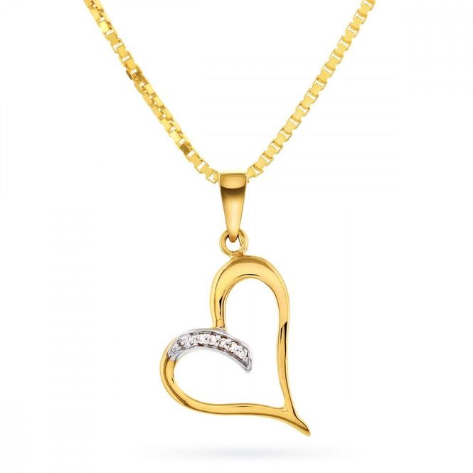 Hovedbilde Gullhjerte med diamant