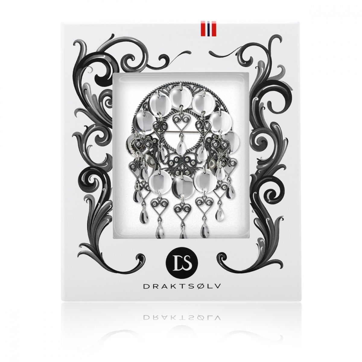 Ingrid-sølje med hjerteheng, 12 hjerter