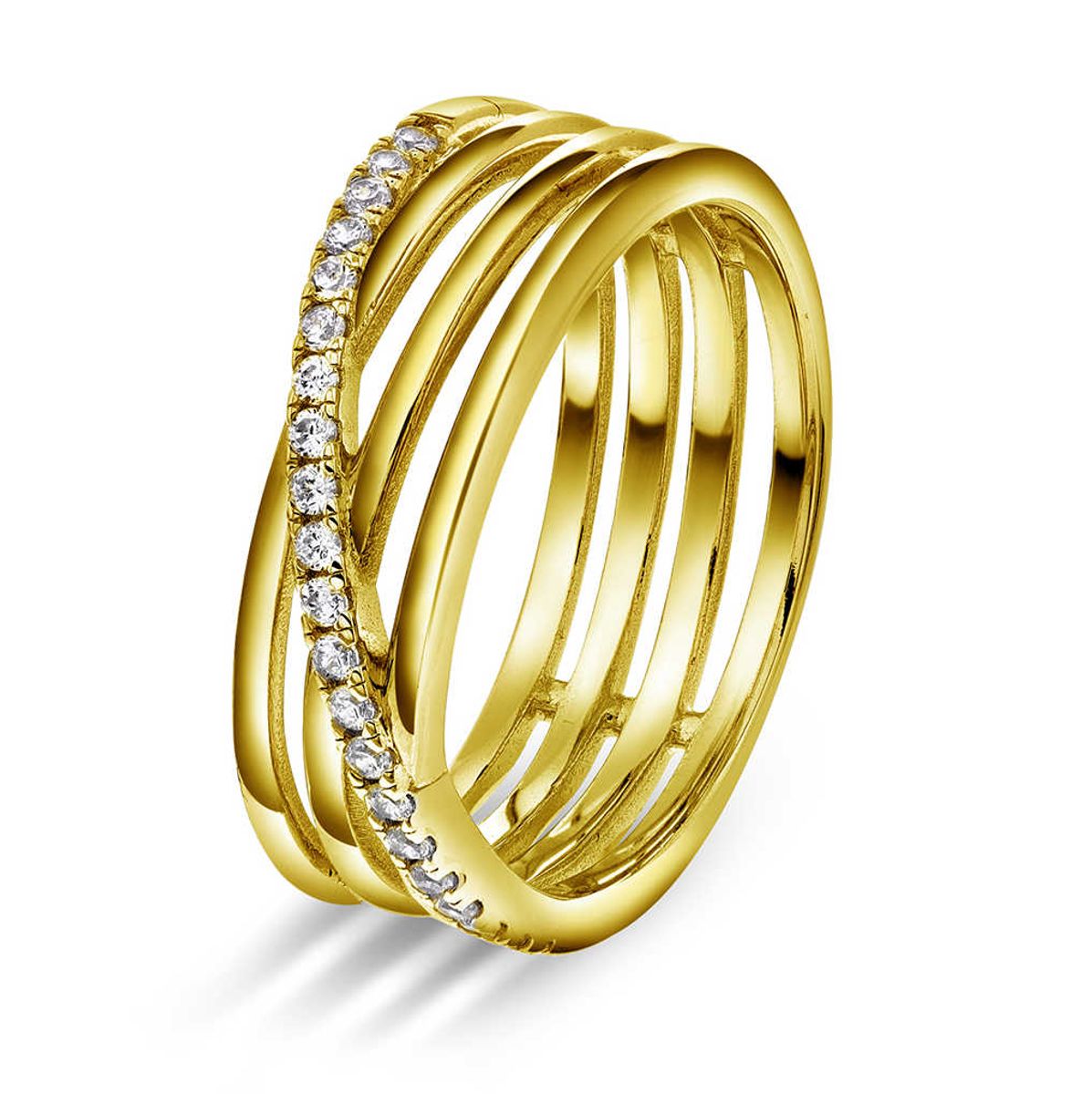Siena ring i forgylt sølv med zirkonia