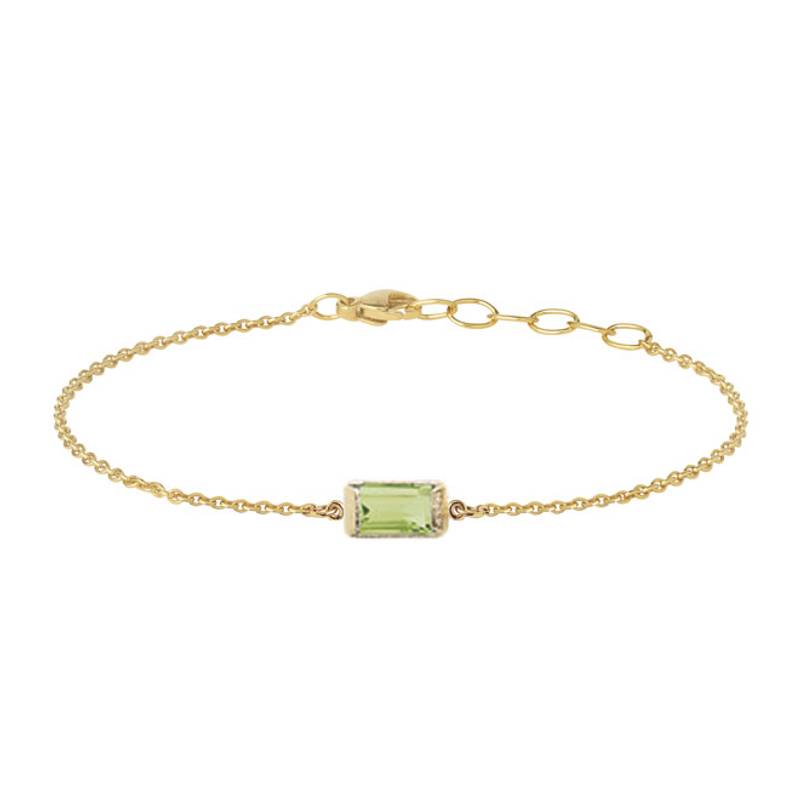 Square armbånd grønn peridot
