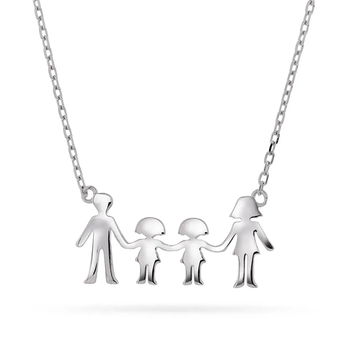 Smykke i sølv mor, far og to jenter